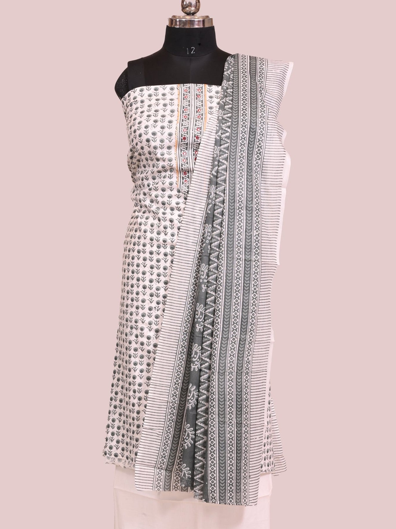 White printed salwar suit piece