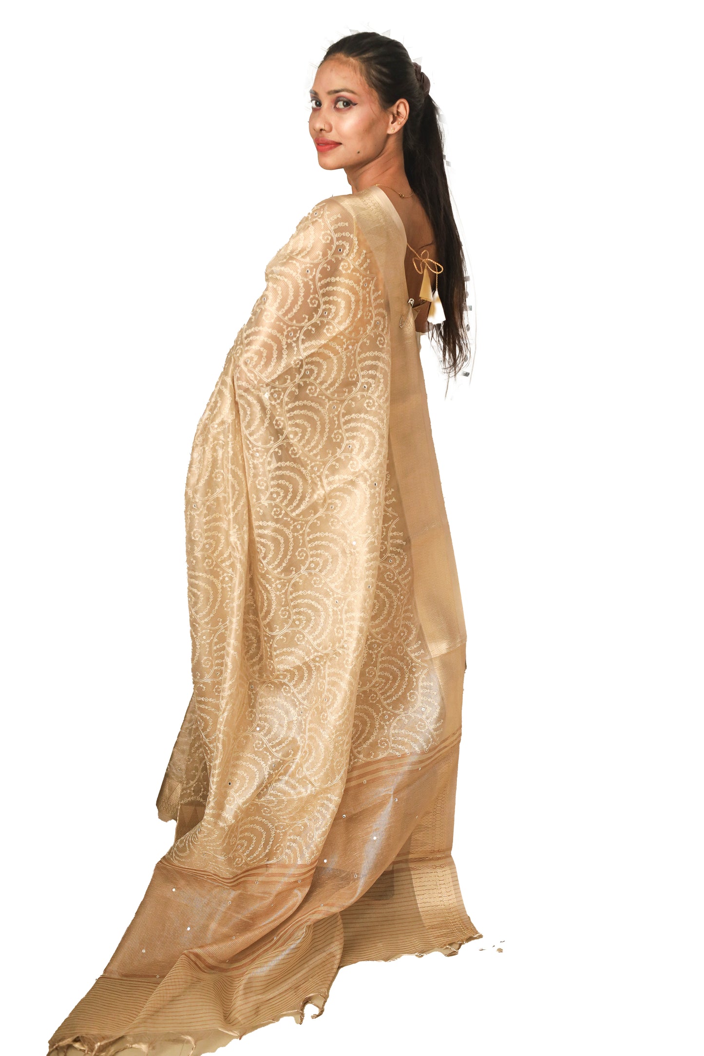 beige color Kosa Kota Check Saree