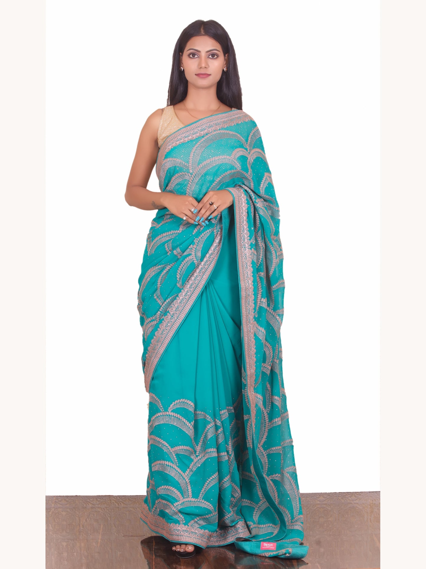 Ramagreen Zariwork Designer Georgette Saree
