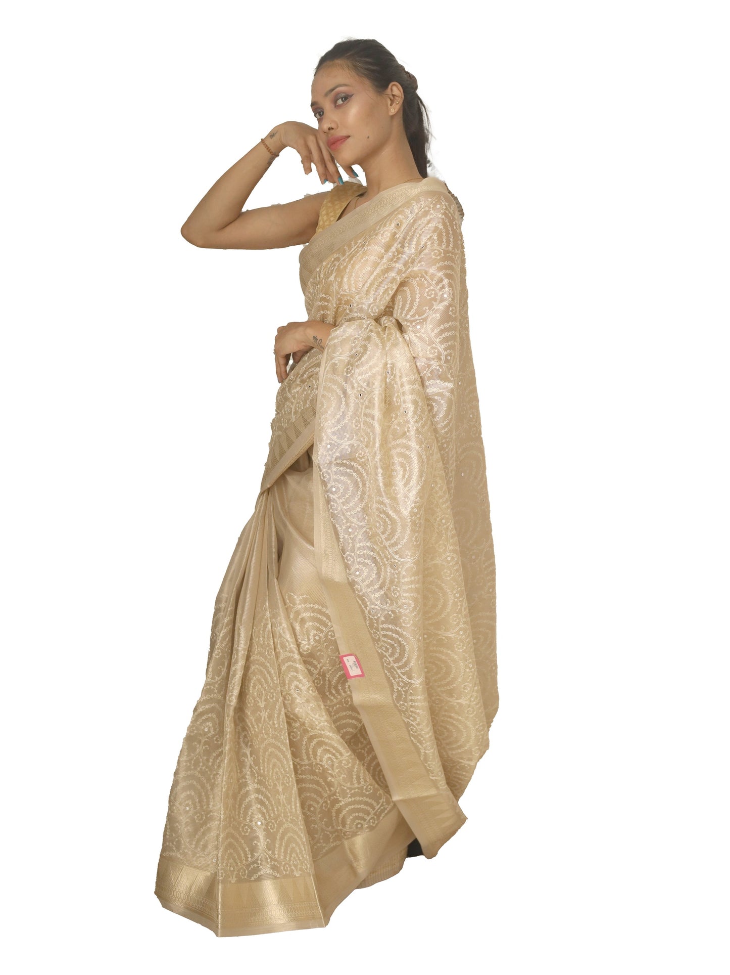 beige color Kosa Kota Check Saree