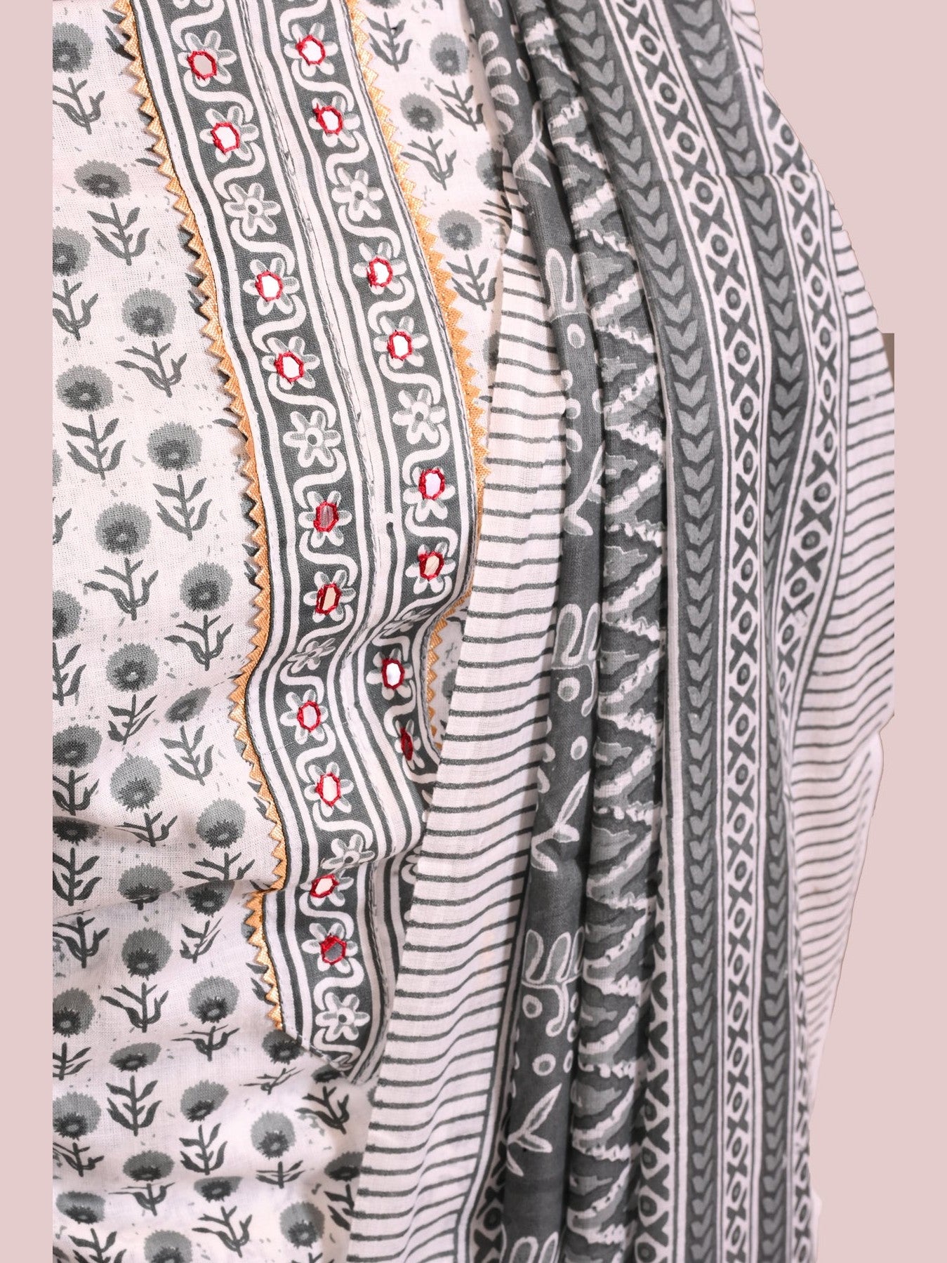 White printed salwar suit piece