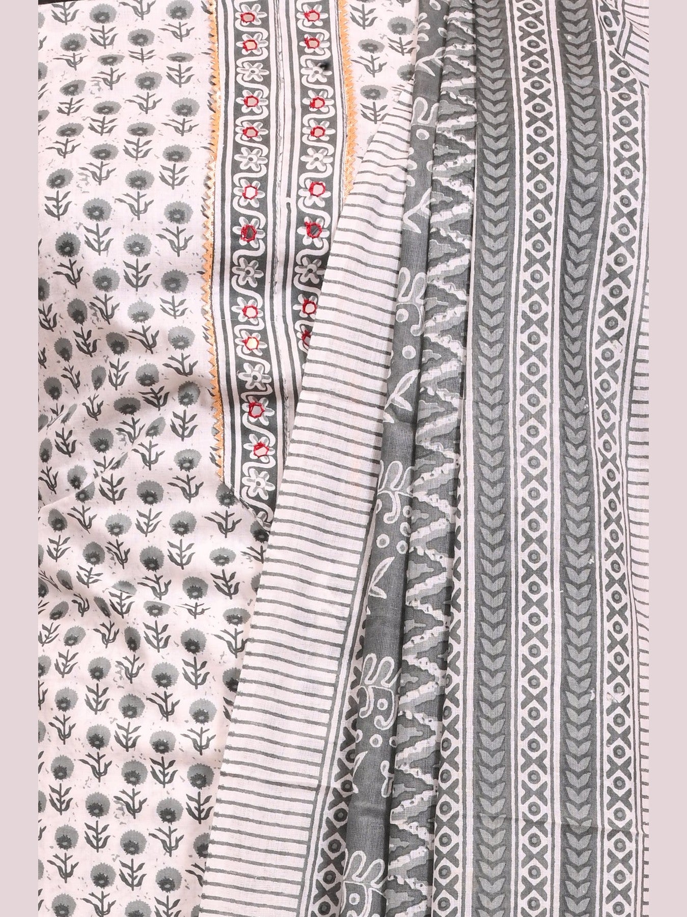 White printed salwar suit piece