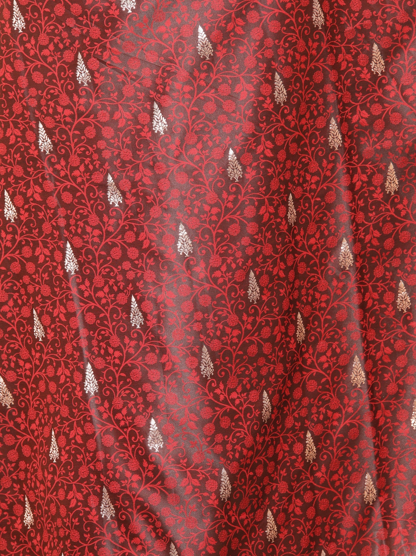 Coffee Marron Zariwork Soft Silk Saree