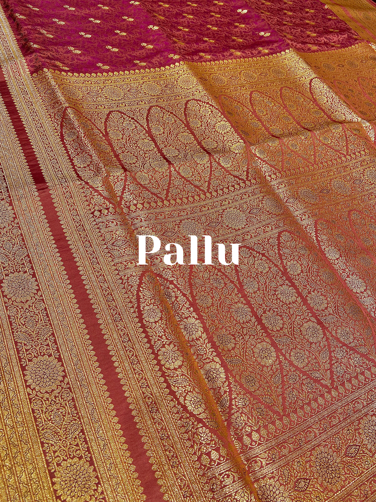 Baby Pink Pure Silk Saree with Purple Thread Work & Banarasi Zari Pallu
