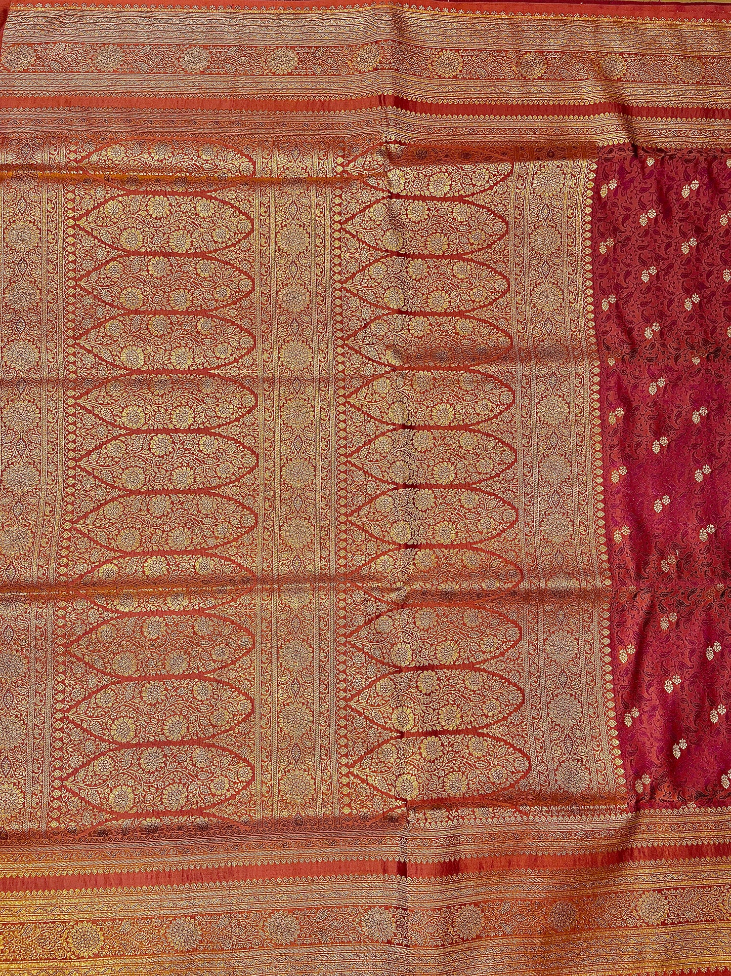 Baby Pink Pure Silk Saree with Purple Thread Work & Banarasi Zari Pallu
