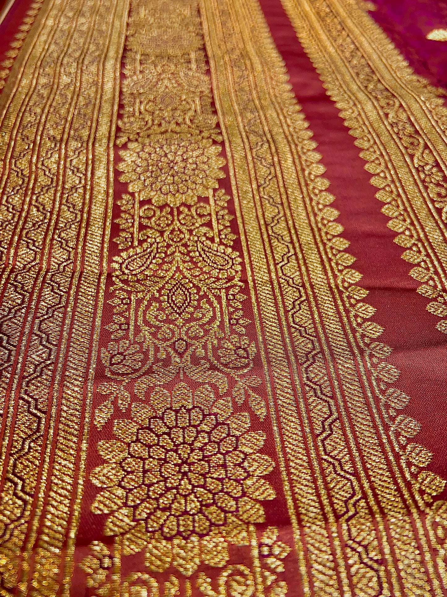 Baby Pink Pure Silk Saree with Purple Thread Work & Banarasi Zari Pallu
