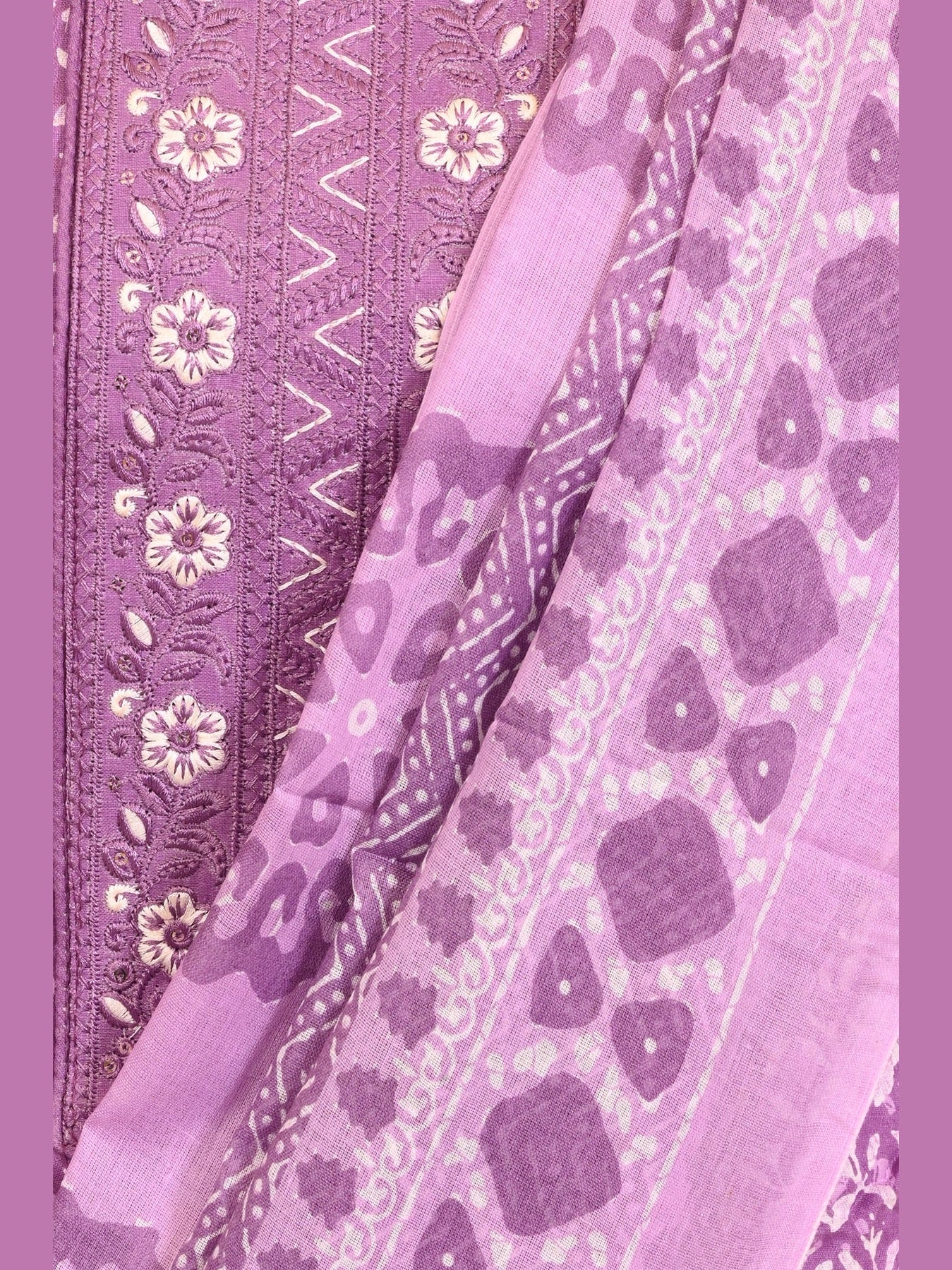 Soft & Elegant Purple Cotton Salwar suit Piece