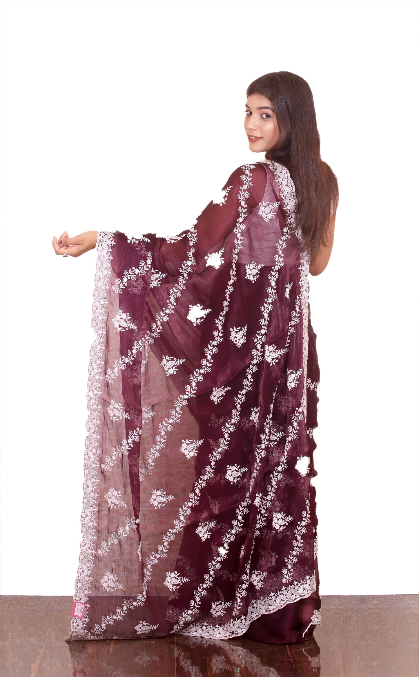 Threadwork Organza Saree