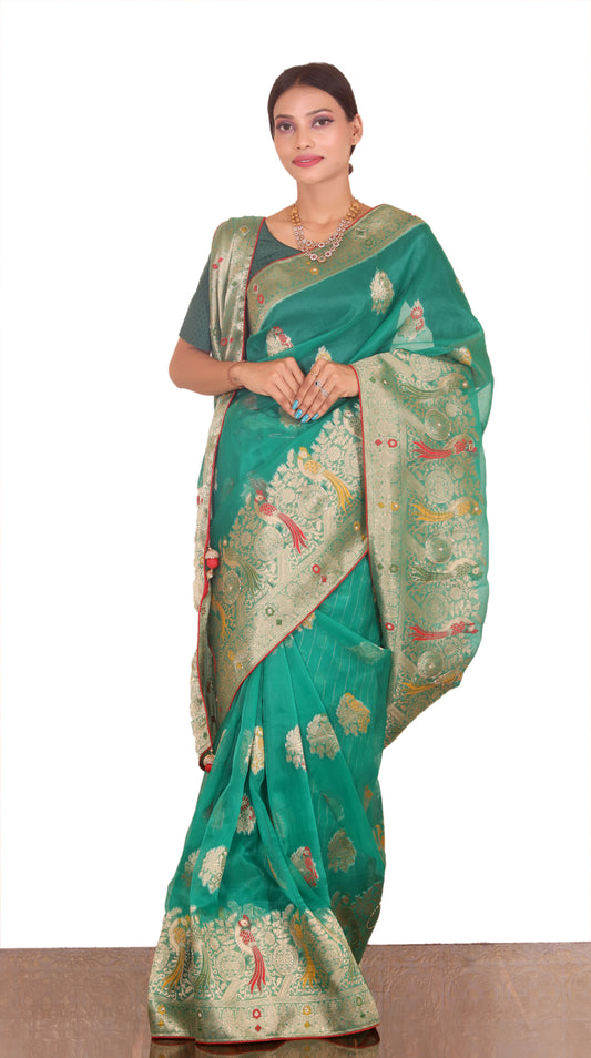 Organza Saree with Heavy Work