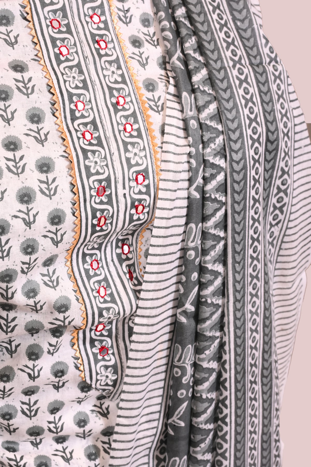 White printed salwar suit piece