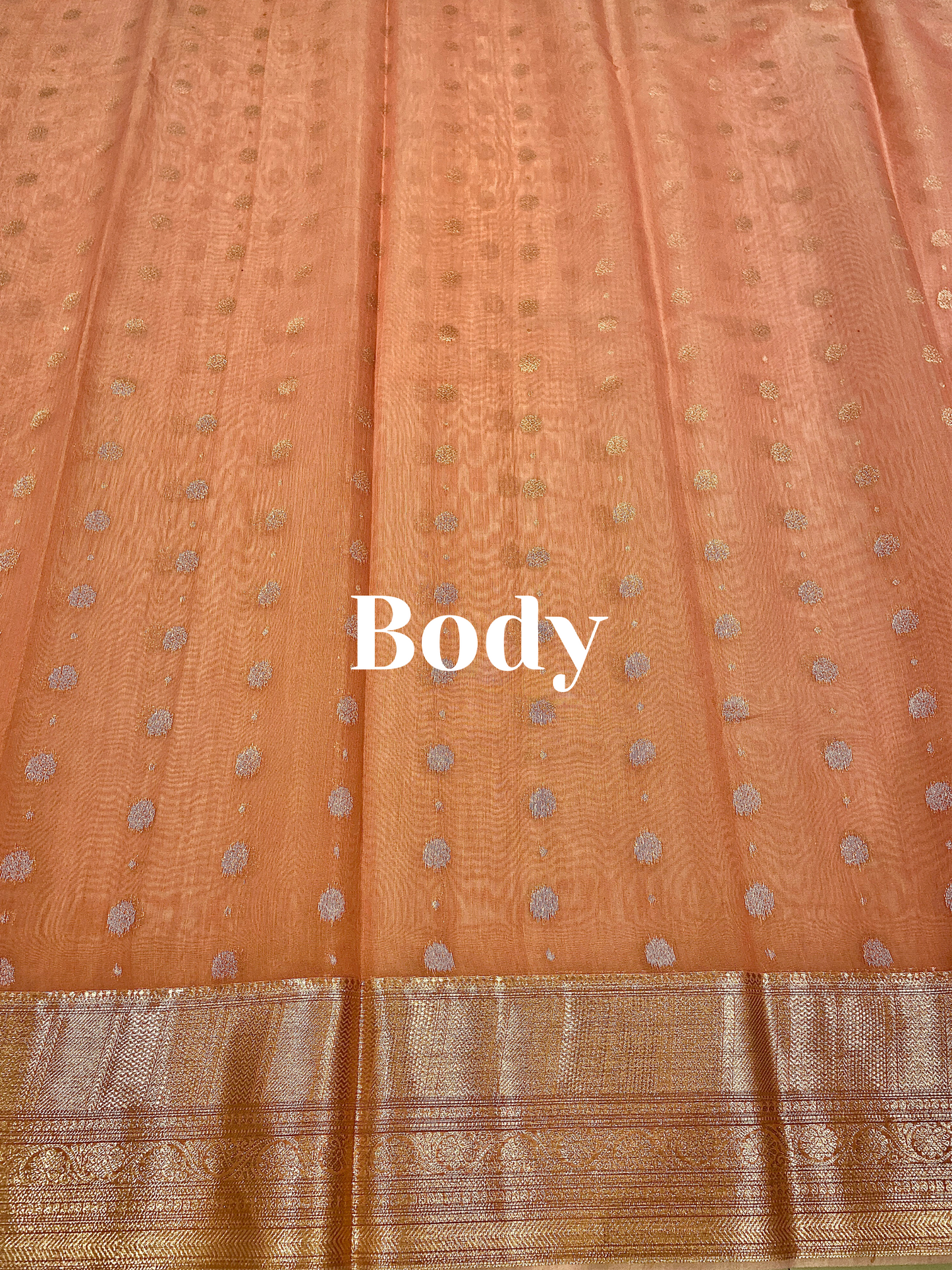 Peach Handloom Chanderi Cotton Saree with Silver Zari Work – Pure Cotton, Festive & Elegant