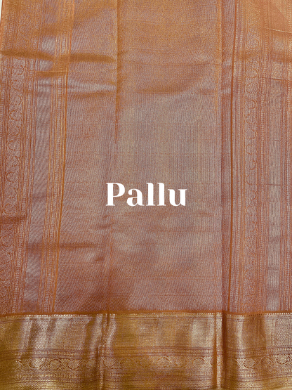 Peach Handloom Chanderi Cotton Saree with Silver Zari Work – Pure Cotton, Festive & Elegant