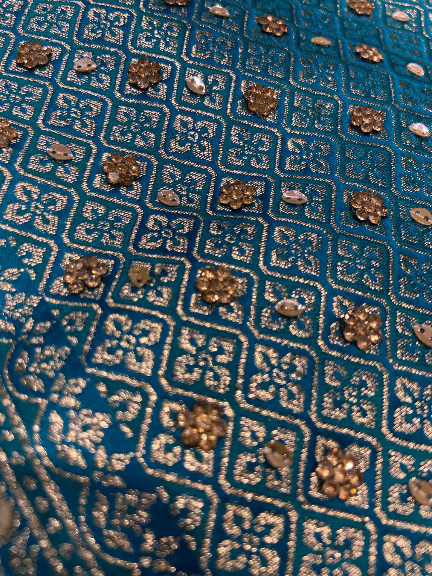 Firozi (Sky Blue) Soft Silk Saree – Intricate Stone & Zari Work