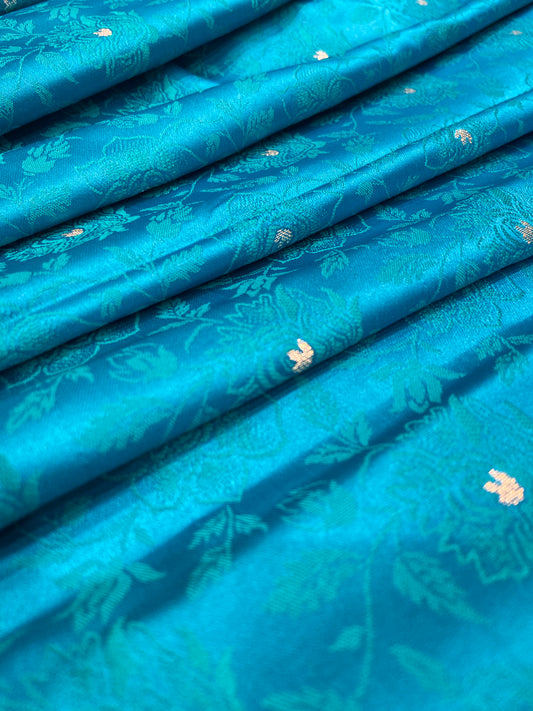 Firozi (Sky Blue) Soft Silk Saree – Intricate Stone & Zari Work