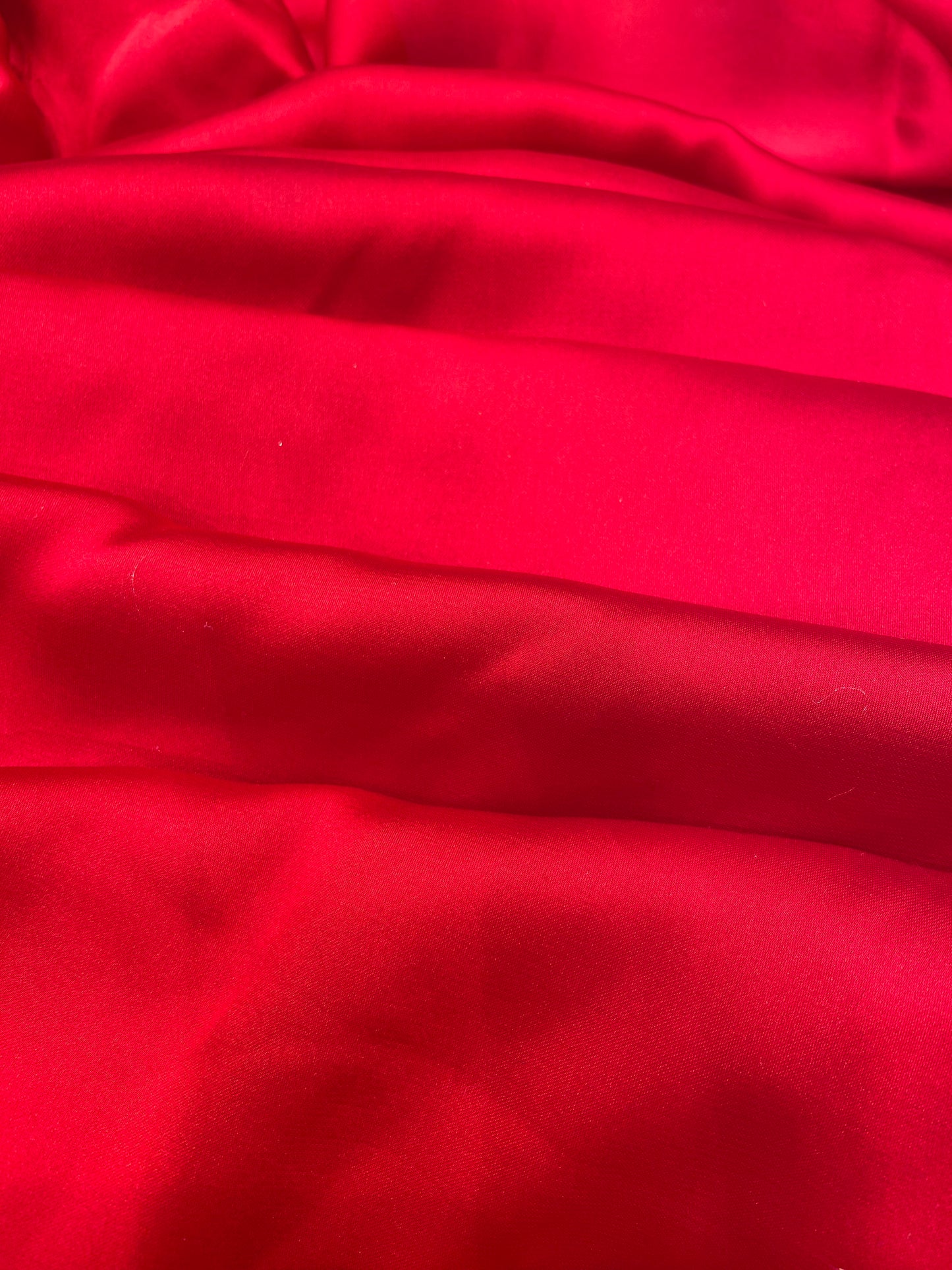 Blood Red Satin Crepe Saree with Piping Stone Work | Bridal & Party Wear Saree