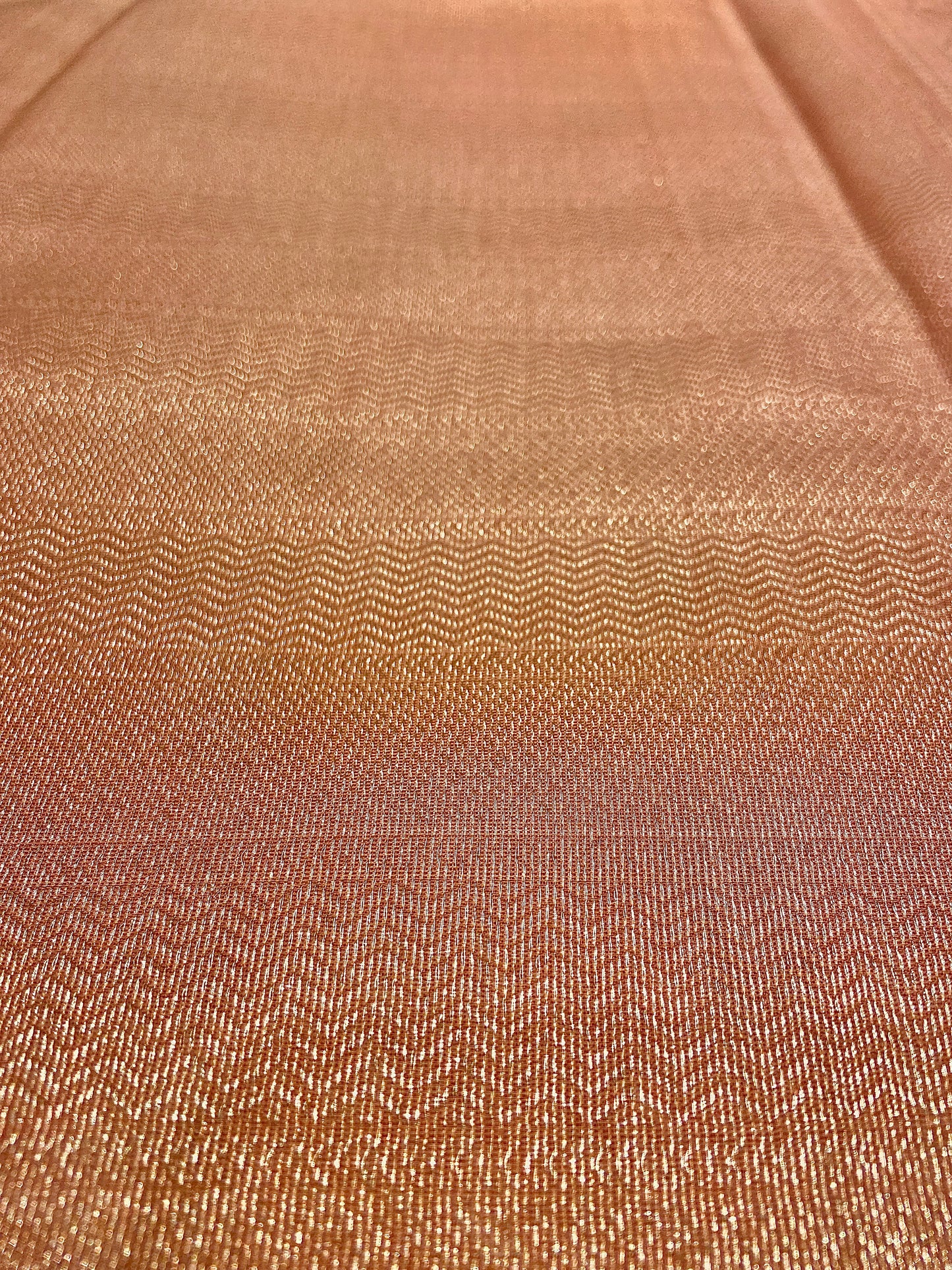 Peach Handloom Chanderi Cotton Saree with Silver Zari Work – Pure Cotton, Festive & Elegant