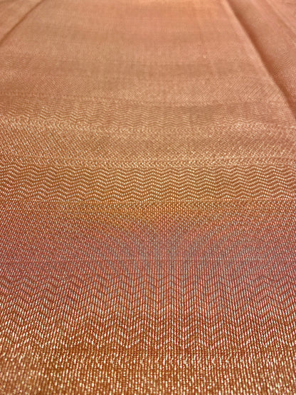 Peach Handloom Chanderi Cotton Saree with Silver Zari Work – Pure Cotton, Festive & Elegant
