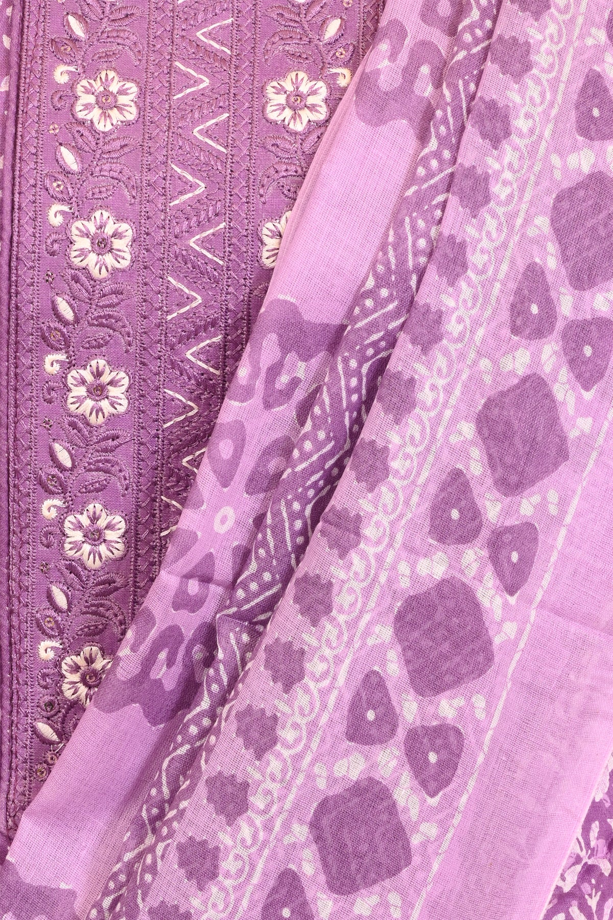 Soft & Elegant Purple Cotton Salwar suit Piece