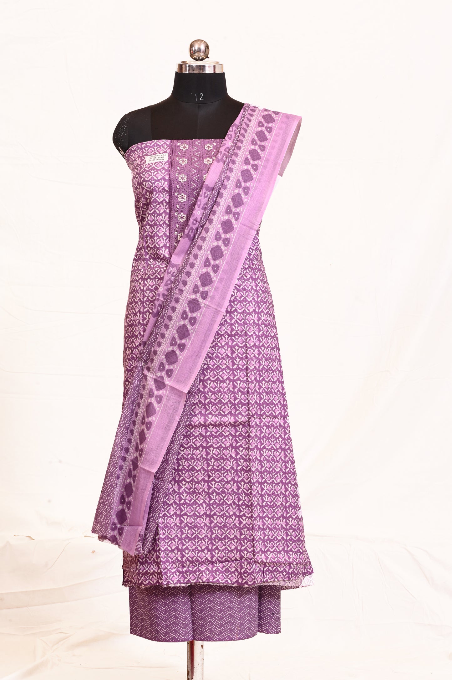 Soft & Elegant Purple Cotton Salwar suit Piece