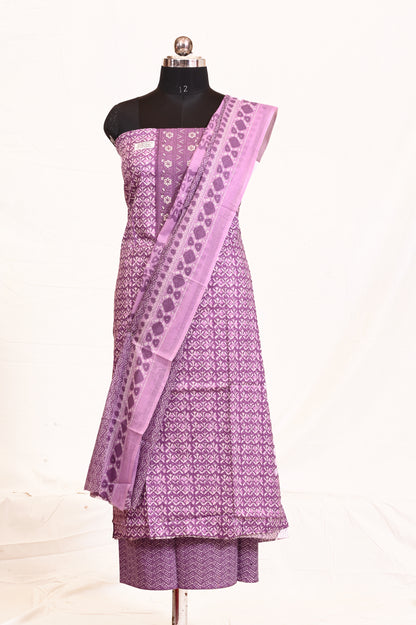 Soft & Elegant Purple Cotton Salwar suit Piece